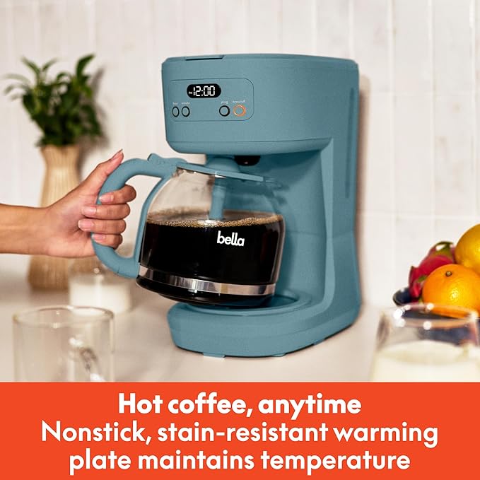BREW 12-Cup Programmable Coffee Maker with No-Drip Glass Carafe, Surf - Image 3