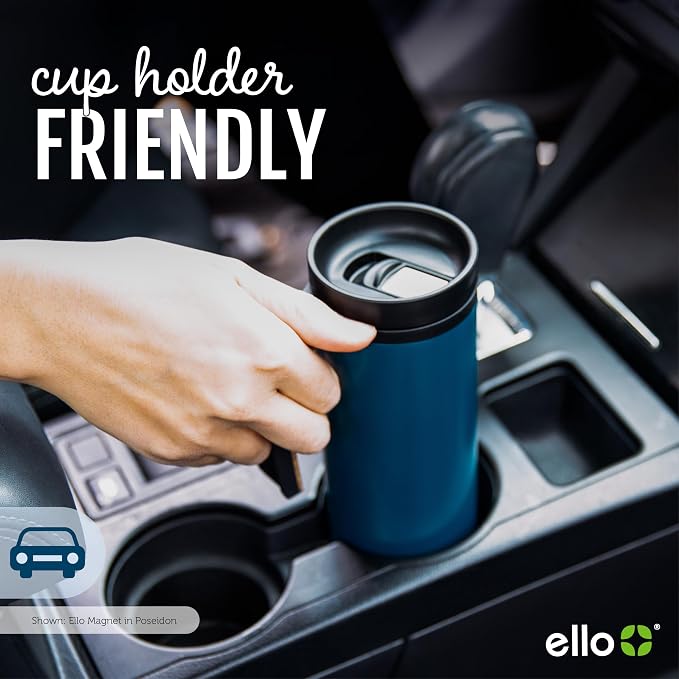 Ello Magnet 18oz Vacuum Insulated Stainless Steel Travel Mug with Side Handle and Leak-Proof Slider Lid and Built-in Coaster, Keeps Hot for 5 Hours, Perfect for Coffee or Tea, BPA-Free - Image 5