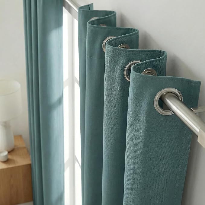 Urban Villa Cotton Grommet Curtains 52x108 (2 Panels) Aqua - Image 7