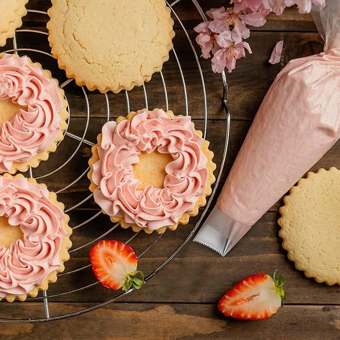 3 PCS Piping Tips Set Large Frosting Piping Kit Stainless Steel Cake Icing Nozzles Tips Decorating Tools Silver Pastry Bags Tips Accessories for Cookie Cupcake Baking Buttercream Supplies