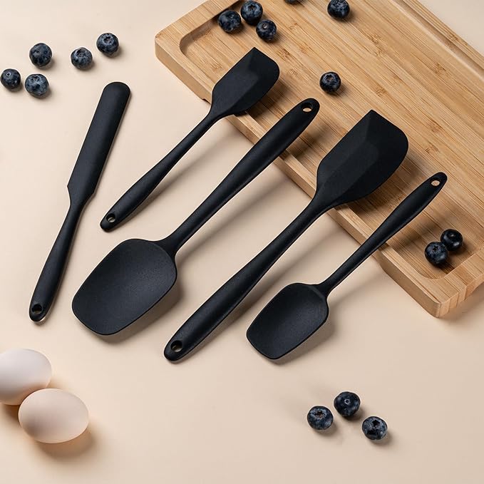 Silicone Spatula Set,5 Piece Food Grade Rubber Spatulas,Grey | Spatulas Silicone Heat Resistant for Baking,Cooking,and Mixing High Heat Resistant Non Stick Dishwasher Safe BPA-Free - Image 7