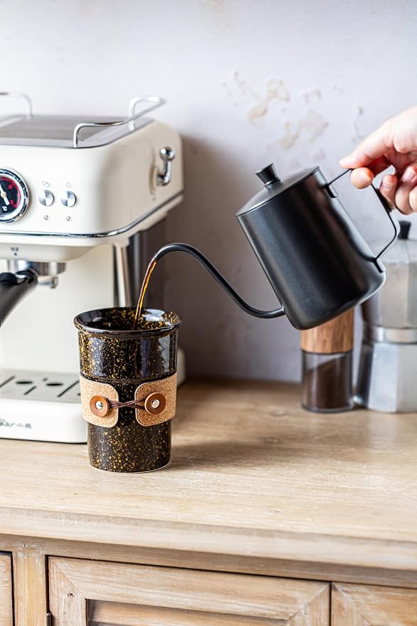 Large Ceramic Travel Coffee Mug with Lids, Tea Mug To Go Coffee Cup | Spill Proof Simple Modern Coffee Tumbler, Reusable Wide Mouth Camping Coffee Mugs, Microwave and Dishwasher Safe, 16.5 oz - Image 3