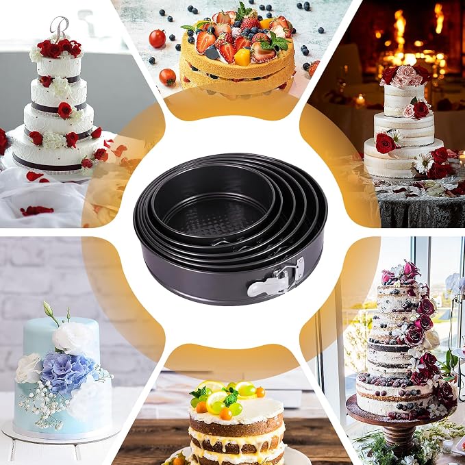 Springform Cake Pan, Cake Pan with 6 Different Size (7,8,9,9.5,10.2,11inch), Cake Molds for Baking with Removable Bottom, Non-Stick Bakeware for Effortless Baking and Easy Release - Image 7