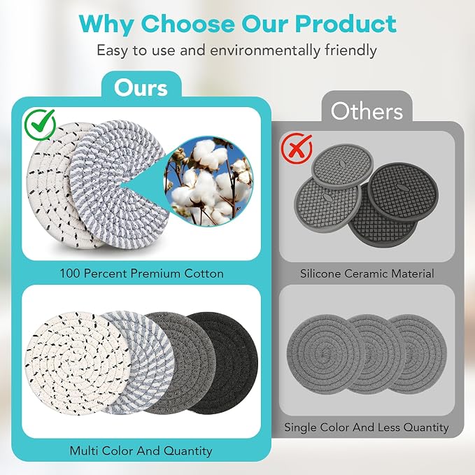 Coasters Set of 8, Absorbent Coasters for Drinks, Living Room Decor, Coffee Table Decor, Bar Accessories for The Home Bar Set (Grey Without Holder) - Image 3
