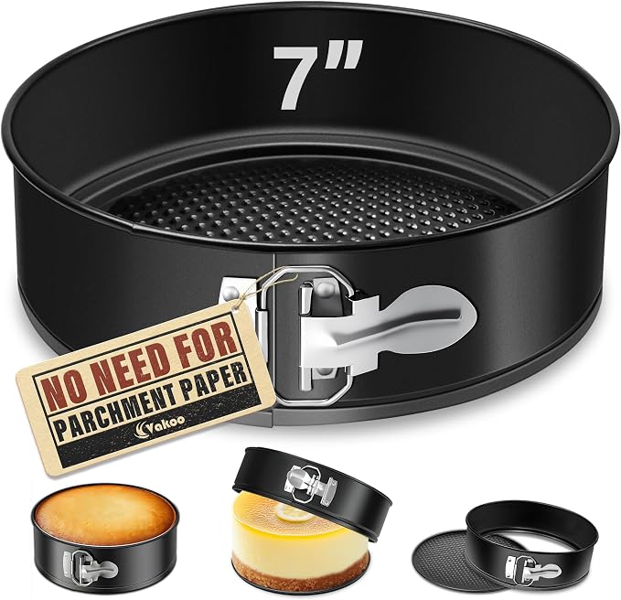 Vakoo 7 Inch Springform Pan - Nonstick, Leakproof Mini Cheesecake Pan for Baking, Easy Release, No Parchment Paper Needed by Vakoo