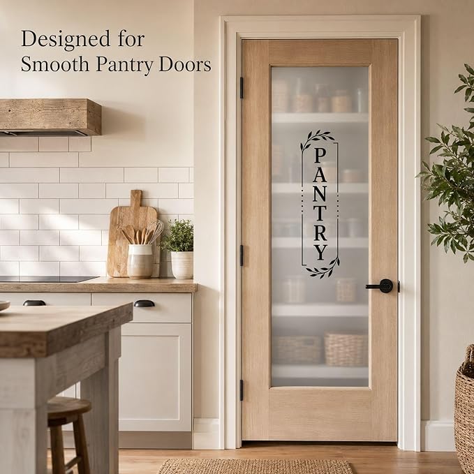 Pantry Door Lettering Vinyl Decal: Black 7 x 26 Inch Vertical Design | Tall PANTRY Lettering Adds A Distinct Farmhouse Accent To Smooth Light-Colored Doors - Image 3