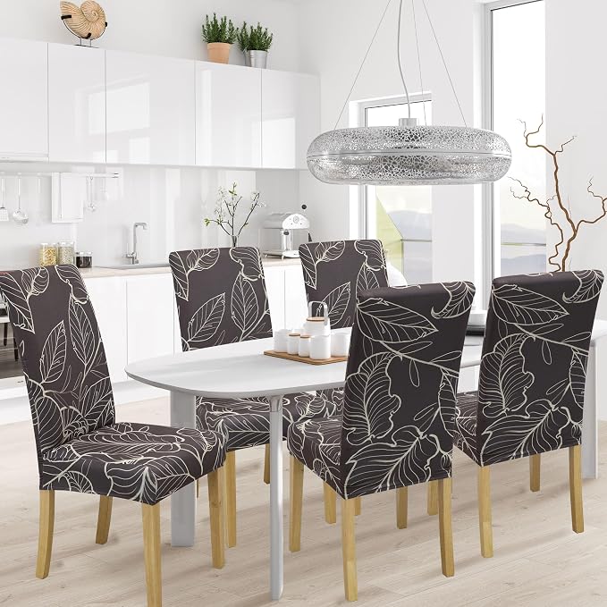 Dining Chair Covers, Stretch Seat Covers, Washable Furniture Protector | 4 Pack, Washable, Stretch Fit, Soft, Non Slip, Dining Chair Covers, Seat Protector, Furniture Cover,Easy Clean - Image 2
