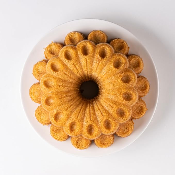 Baker's Secret Nonstick Fluted Cake Pan 10 Cups, Perfect for Fluted Cakes, Die Cast Aluminum Cake Pans, Easy Release, compatible with Fluted Cake Pans - The Cast Aluminum Collection (Marquise) - Image 5