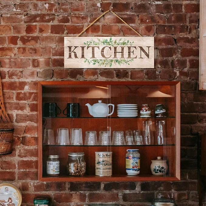 Kitchen Sign Wall Decor, Wooden Wall Art, Rustic Farmhouse Wall Hanging Plaque for Home Kitchen, 4.7 x 13.7 inches - Image 5