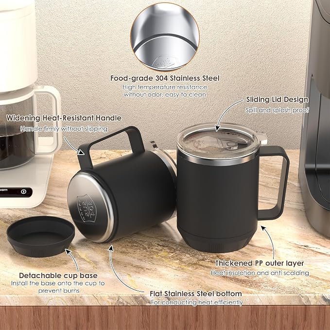 Felibeaco Coffee Mug Warmer &Mug Set for Desk, Smart Coffee Cup Warmer with 16oz Heated Mug, Cup Heater with Auto Shut Off for Office/Home, Coffee Gifts for Women/Men/Dad on Father‘s Day, Black - Image 5