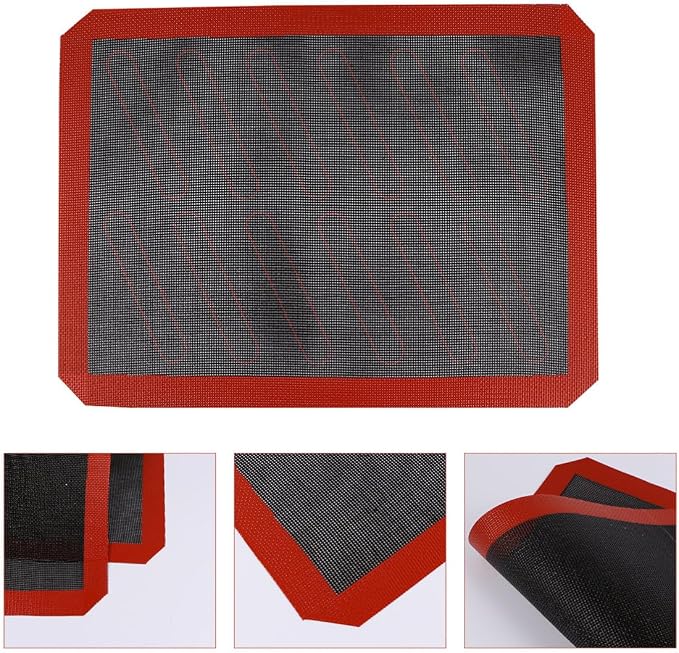 Baking Mat with Even Heat Conduction Non-stick Pad Silicone and Glass Fiber and Heat Resistant Features for Home Baking of Pizza and Bread by Unknown
