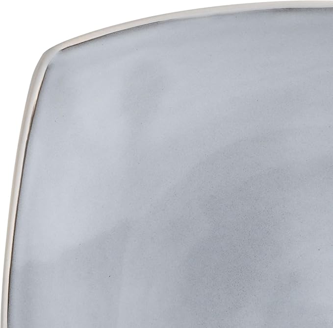 Gibson Elite Soho Lounge Square Reactive Glaze Stoneware Dinnerware Set, Service for 4 (16pc), Light Gray - Image 8
