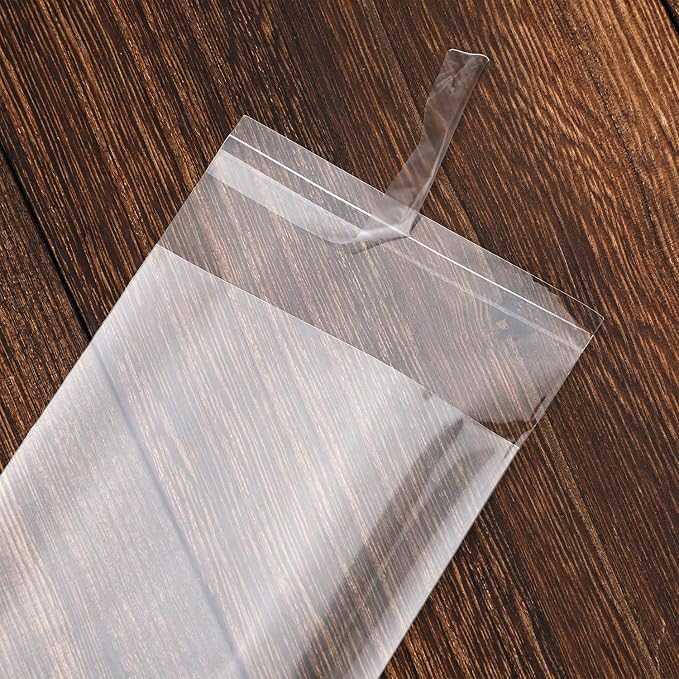 Nobranded 200 pcs Clear 3" x 11" Long Self Seal Cello Cellophane Bags Resealable Poly Bags 2.8 mils for Bakery Cookies Candles Christmas Halloween Party Decorative Pretzel Sticks - Image 6