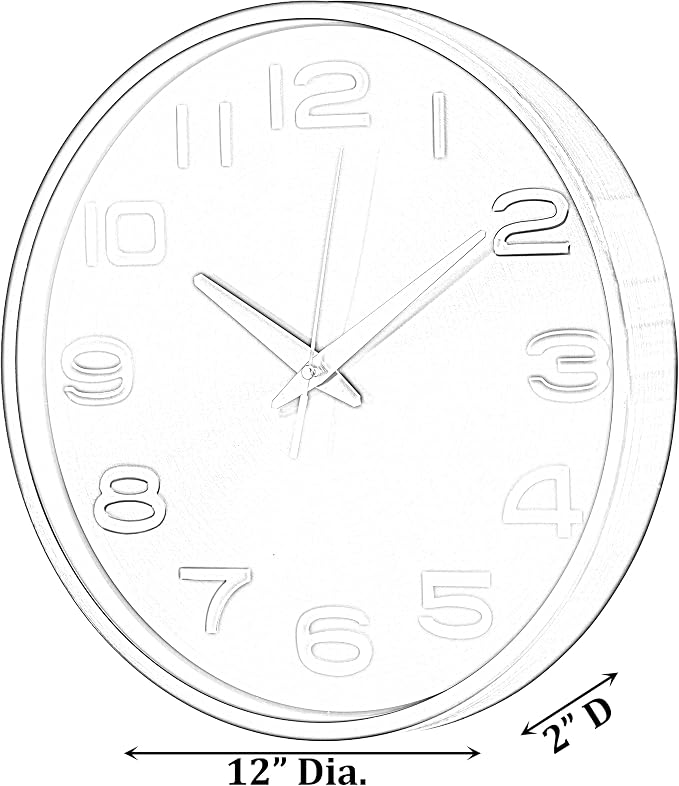 Clockswise Modern Decorative Aluminum Round Wall Clock for Living Room, Kitchen, Dining Room, Silver - Image 4