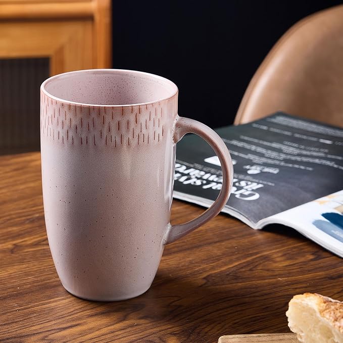 22oz Oversized Heavyweight Ceramic Coffee Mug, Large (Pink) | 22oz Extra Large, Oversized Heavyweight Ceramic, Reactive Glaze, Microwave & Dishwasher Safe, Prop 65 Compliant, Gift Box - Image 8