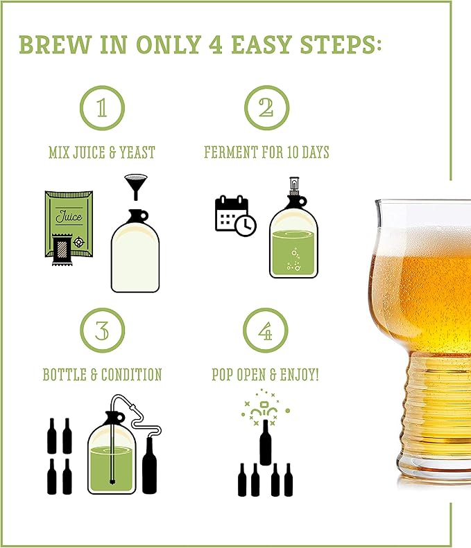 Craft A Brew - Hard Cider Kit - Beer Making Kit - Make Your Own Craft Beer - Complete Equipment and Supplies - Starter Home Brewing Kit - 1 Gallon