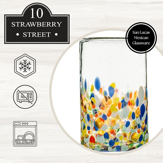 10 Strawberry Street San Lucas Mexican Glassware, Hiball, Set of 4 - Image 5