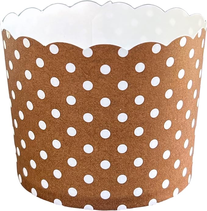 Paper Baking Cups (Polka Dots), Greaseproof Disposable Cupcake Liners (Chocolate Brown, Large Cups (50-Pack)) - Image 2