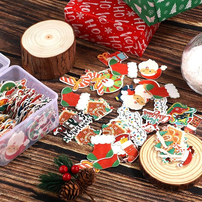 280pcs Edible Christmas Cake Decorations, 40 Designs Edible Wafer Xmas Cupcake Decorations Santa Claus Elk Gingerbread Man Snowman Bell Cake Toppers for Christmas Cake Decor Party Supplies - Image 3