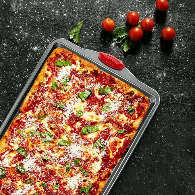 Non-Stick Baking Extravaganza: Silicone Square Cake & Brownie Pan + Steel Cookie Sheet Pan - Oven, Microwave, Dishwasher Safe with Durable Steel Frames - Image 3