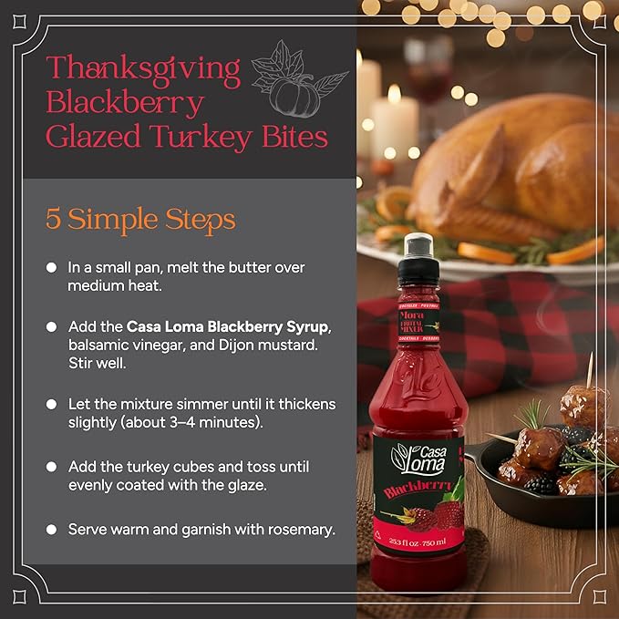Casa Loma Premium Black Berry Syrup – 750 ml Authentic Colombian Gourmet Artisan Crafted Syrup Sauce for Beverages, Desserts, Cooking & Mixology, Made with Real Fruit, Vegan, Non-GMO, and Gluten-Free