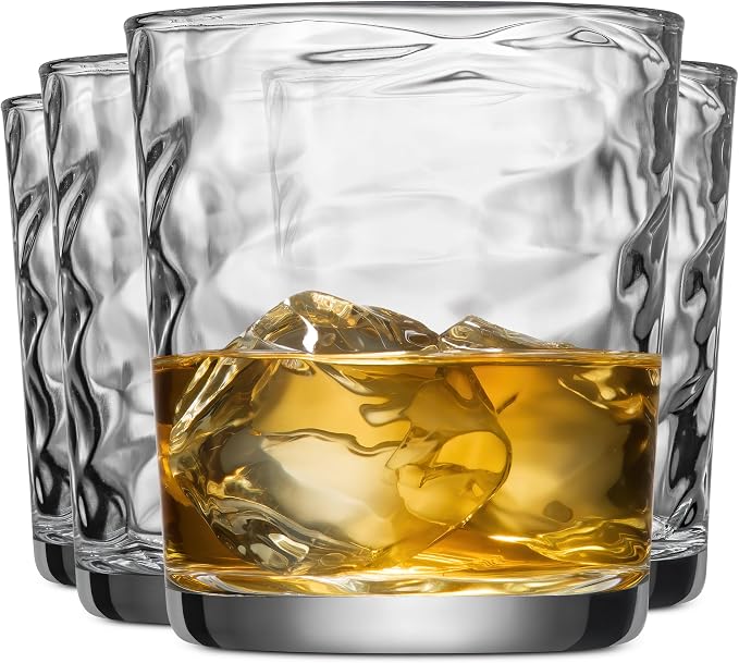 Glaver's Whiskey Glasses 13 oz Set of 4 Old Fashioned Glasses | Barware, For Whisky, Scotch, Bourbon, Liquor, Juice, and Cocktails by Glavers
