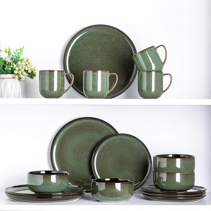 LERATIO 12OZ Ceramic Coffee Mugs Set of 6, Large Porcelain Coffee Cups With Large Handle For Latte,Cappuccino,Milk,Cocoa,|Dishwasher&Microwave Safe Mug Sets,Ideal for Man,Woman,Dad, Mom-Green - Image 7