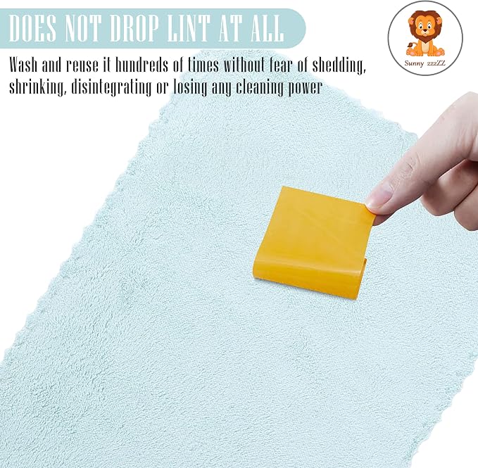 24 Pack Kitchen Dishcloths - Does Not Shed Fluff - Reusable Dish Towels, Dish cloths, Super Absorbent Coral Fleece Cleaning Cloths, Nonstick Oil Washable Fast Drying, 10 x 20 Inch (Multicolor) - Image 4