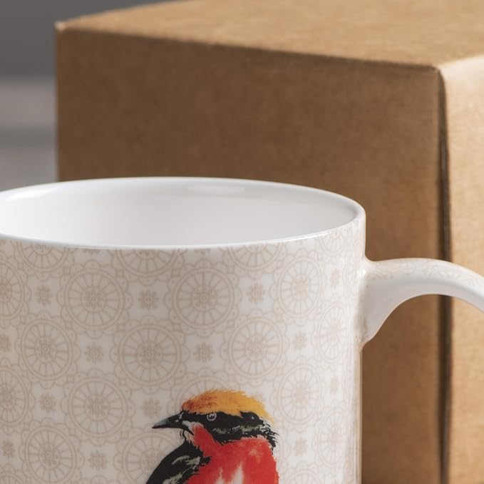 Maison d' Hermine Coffee Mug with Handles Tea Cups (12 Ounce, Pack of 1) | Fine Bone China Coffee Mugs for Hot Beverages Cappuccino Latte Home Restaurant Spring Summer -Birdies on Wire - Nuthatch - Image 9