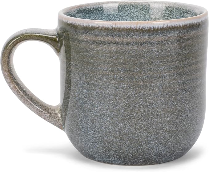 Elanze Designs Glossy Reactive Glaze Large 17 Fluid Ounce Everyday Kitchen Food Grade Ceramic Stoneware Coffee Mug Cup with Comfort Curved Handles, Set of 4, Ocean Teal Blue - Image 2