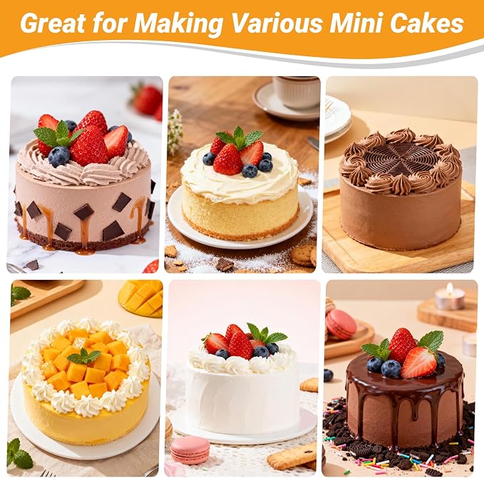 Beasea Round Cake Pan, 3 Pack 6 Inch Carbon Steel Cake Pan with Removable Bottom, Non Stick Cheesecake Mold Metal Tin for Oven Baking - Image 6