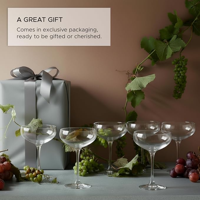 Holmegaard Cabernet Cocktail Glass, Clear, 5.5" H x 4.3" D, 9.8 oz, Set of 6, Designed by Peter Svarrer, Gift Box Included - Image 5