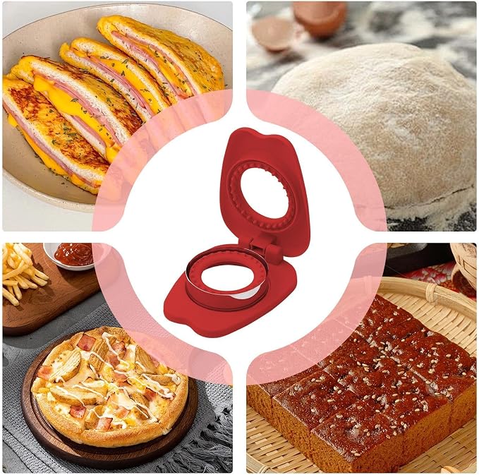 Sandwich Cutter and Sealer Cutter Sealer Sandwich Making Mold Set | Sandwich Cutting Die for Breakfast Toast Making Kids Lunch Box School Home Picnic Travel Office Lunchbox On The Go - Image 4