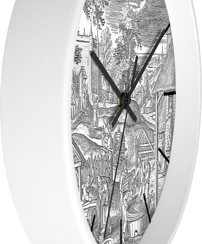 Mozingo ~ Wine Clock for Kitchen Bar Wall It's Wine O'clock Silent Time Gift Home Decor Made In USA, 10" (Hour Marks - Lines, Clock Frame Color - White, Wine Theme #06) - Image 2