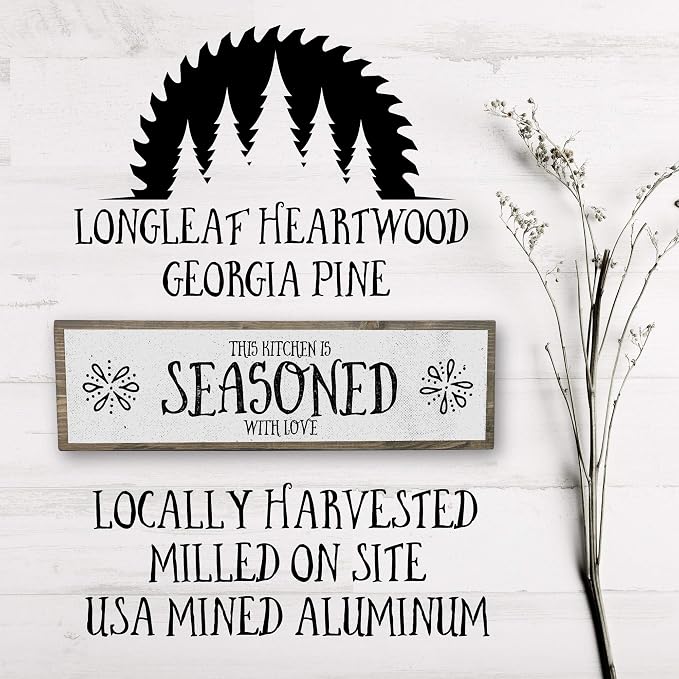 Kitchen Wood Signs (Medium - Wood And Metal, This Kitchen is Seasoned With Love) - Image 3