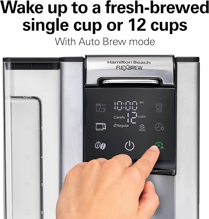 Hamilton Beach Flexbrew Advanced 5-in-1 Drip & Single Serve Coffee Maker | Single Serve Hot & Iced Coffee Maker | 12 Cup Thermal Programmable Drip Coffee Maker | Removable 60 oz. Reservoir | Black - Image 6