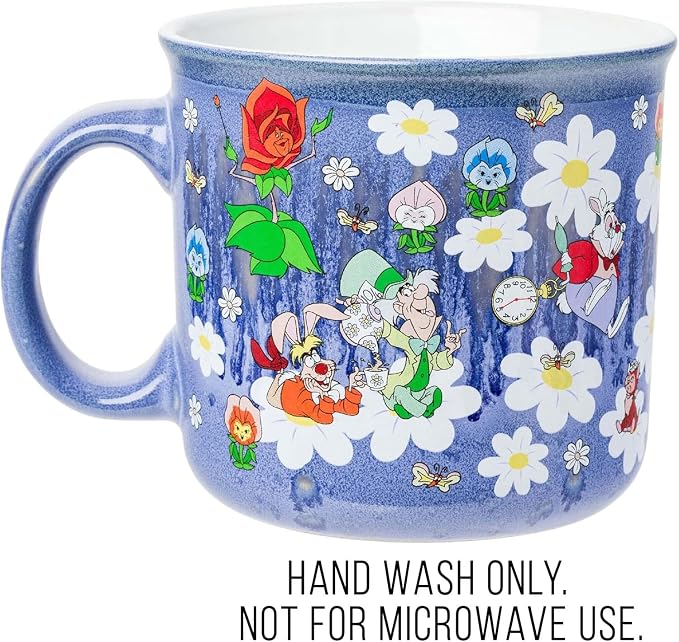 Silver Buffalo Disney Alice in Wonderland Ombre, Ceramic Camper Mug, 20oz | Cheshire Cat, Reactive Glaze, White Rabbit, Dormouse, Dinah, Mad Hare, Mad Hatter, 0.59 Liters - Image 3