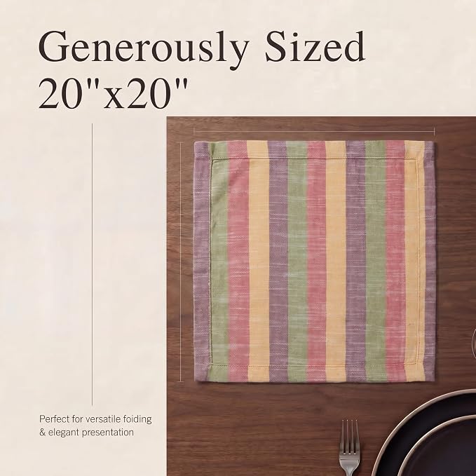 Urban Villa Cloth Napkins Cotton 20x20 (Set of 12) Harvestst Ripes - Image 6