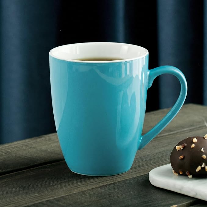 BTaT- Porcelain Coffee Mugs Set, 16 Ounces, 4 Pack, Turquoise Ceramic Coffee Mugs with Handle, Restaurant Cups for Mocha, Tea, Cappuccino, Cocoa, Cereal, Mug Gift Set, Dishwasher and Microwave Safe - Image 6