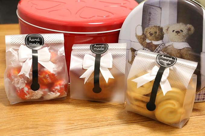 SAILING-GO Cookies Bags for Packaging Cake Candy, 200 Pack with Stickers | For Cookie, Cake, Chocolate, Candy, Snack, Wrapping, Good for Bakery Party, business orders, market samples - Image 5
