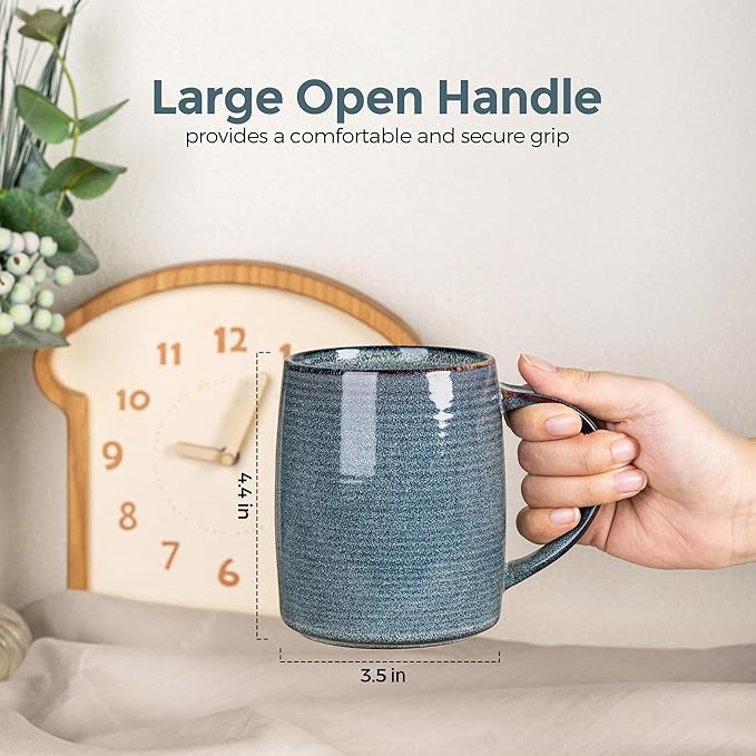 GBhome Large Coffee Mugs Set of 4, 18oz Handmade Ceramic Coffee Mugs Set with Gradient color for Latte/Tea/Beer/Hot Cocoa, Dishwasher & Microwave Safe, Multi-Color - Image 2