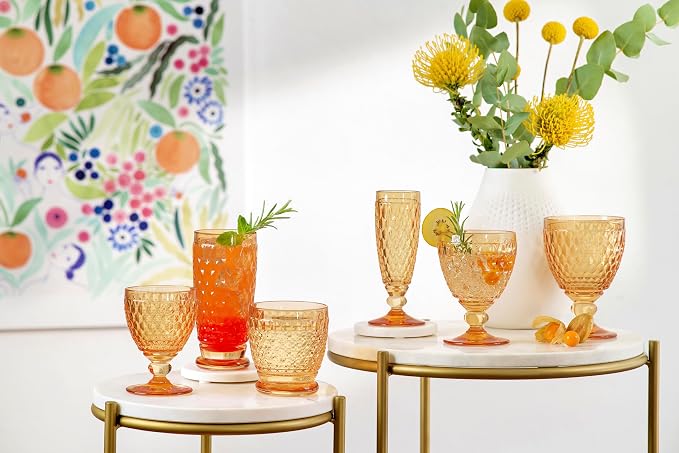Villeroy & Boch Boston Saffron Long Drink Glass, Set of 4, 13.5 oz, Crystal Glass for Cocktails, Made in Germany, Dishwasher-Safe, Yellow | Crystal glass long drink glasses made in Germany in saffron yellow, dishwasher safe, set of 4, mix up cocktails ... - Image 3