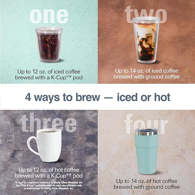 Hamilton Beach FlexBrew Advanced 4-in-1 Single Serve Coffee Maker | Hot & Iced Coffee Maker | Removable 45 oz. Reservoir | Uses Pod Packs & Grounds | Fast Brewing | Kitchen Makeover Blue - Image 2