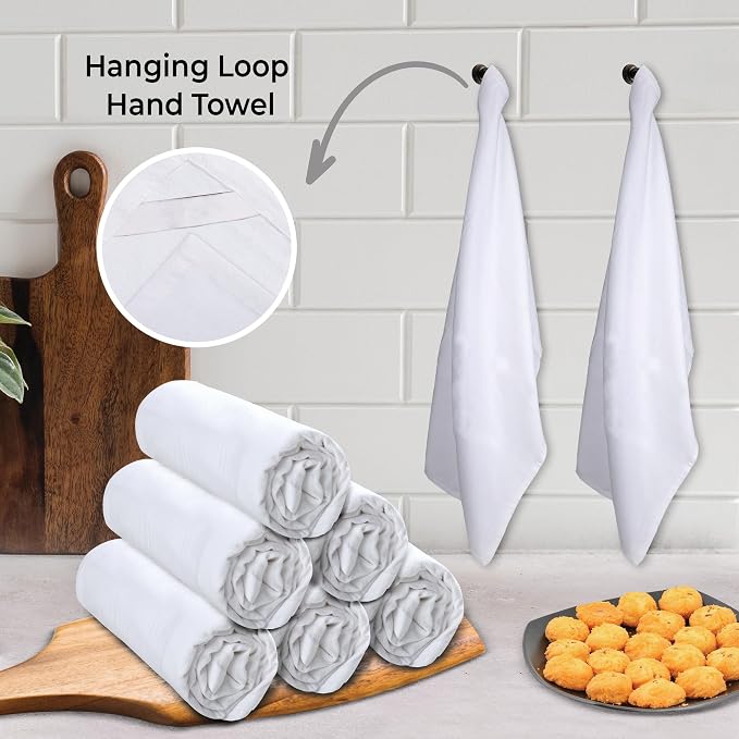 Urban Villa Kitchen Towels Cotton Dish Towels 27”x27” (Set of 24) White - Image 3