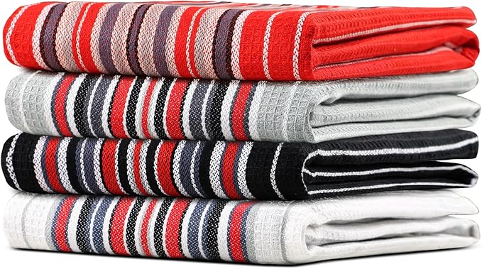 Urban Villa Kitchen Towels Cotton Dish Towels 20”x30” (Set of 4) Multi by CottonTrends
