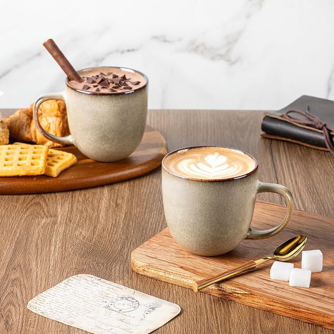 AmorArc 12oz Coffee Mugs, Ceramic Coffee Mugs set of 6 for Man, Woman, Dad, Mom, Modern Coffee Mugs with handle for Latte/Cappuccino/Milk/Cocoa. Dishwasher&Microwave Safe - Image 5