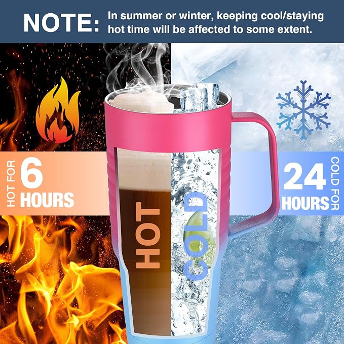 HAUSHOF 24 oz Travel Mug with Handle, Stainless Steel Vacuum Insulated Coffee Travel Mug, Double Wall Travel Mugs with Leakproof Lid, BPA Free - Image 5