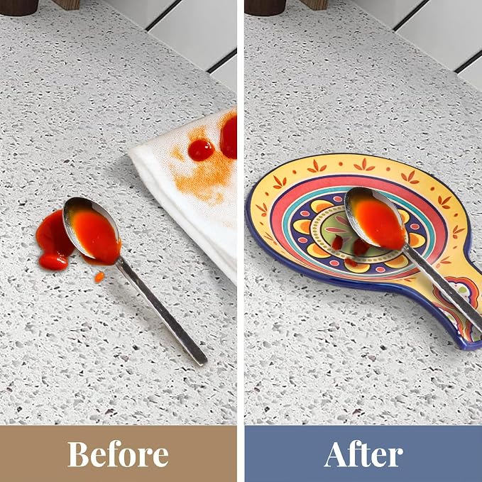 Bico Tunisian Spoon Rest for Stove Top, Ceramic Spoon Holder for Kitchen Counter, Easy to Clean Coffee Spoon Rest Dishwasher Safe, Kitchen Cooking Utensil Rest for Ladles Spatula - Image 7