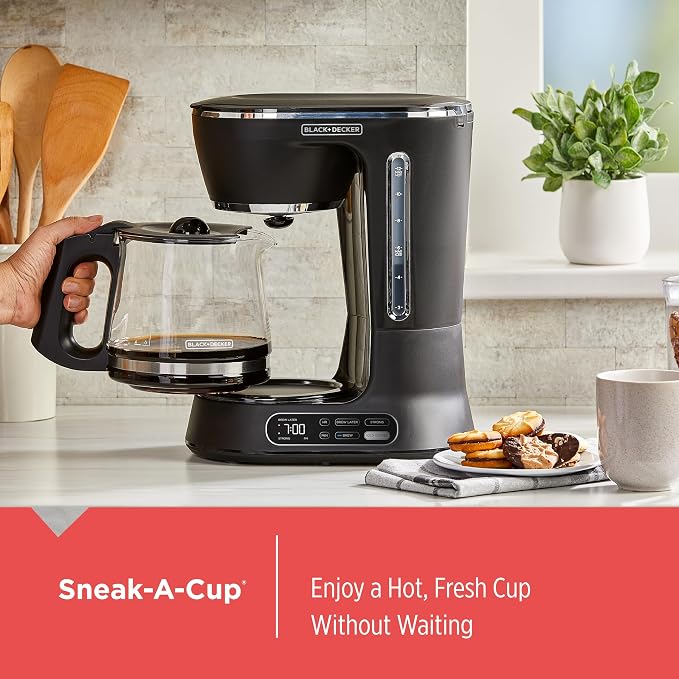BLACK+DECKER 5-Cup Programmable Coffee Maker | Compact 5-cup coffee maker with Vortex brewing, Sneak-A-Cup and programmable auto brew. - Image 5