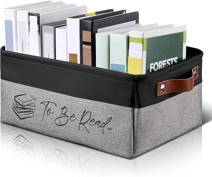 Marsui Book Lover Gifts TBR Book Storage Basket to Be Read List Storage Bin Bookish Accessories Bookworm Gift for Club Members Student Teacher Reading Accessories by Marsui